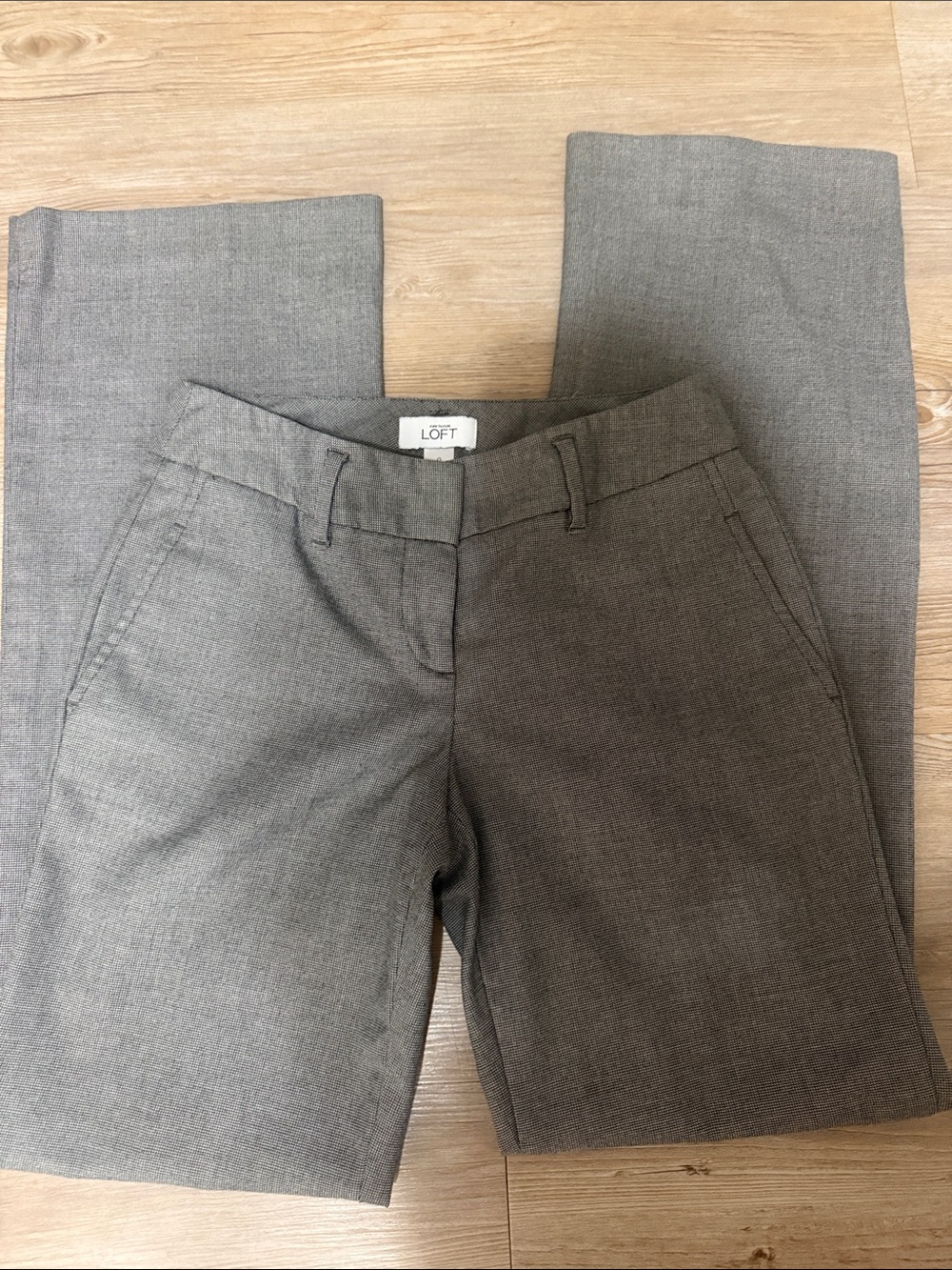 LOFT Gray Straight-Leg Dress Jeans